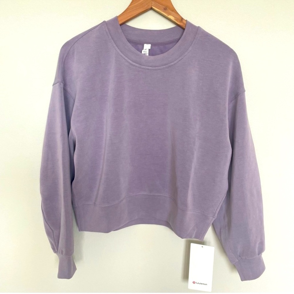 NWT Lululemon Perfectly Oversized Cropped Crew *Softstreme Purple Ash Size 8